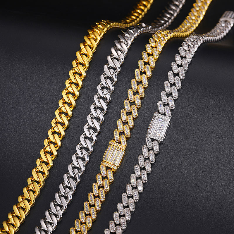 12mm VVS Moissanite Diamond Miami Cuban Link Chain, Iced Out Hip Hop Jewelry