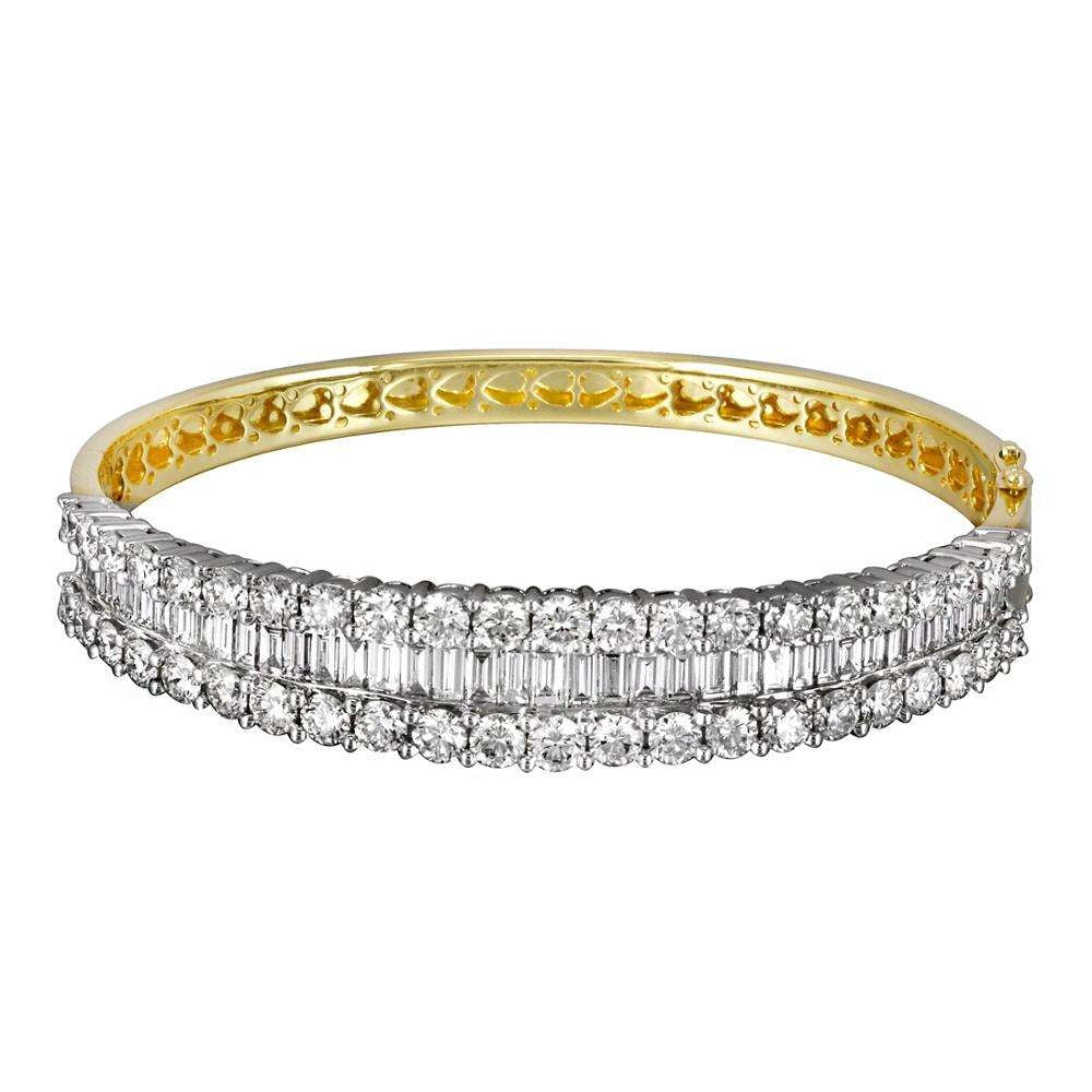 White Gold Diamond Bangle, Gold Diamond Bracelet set with 5 sparkles B -  Olivacom