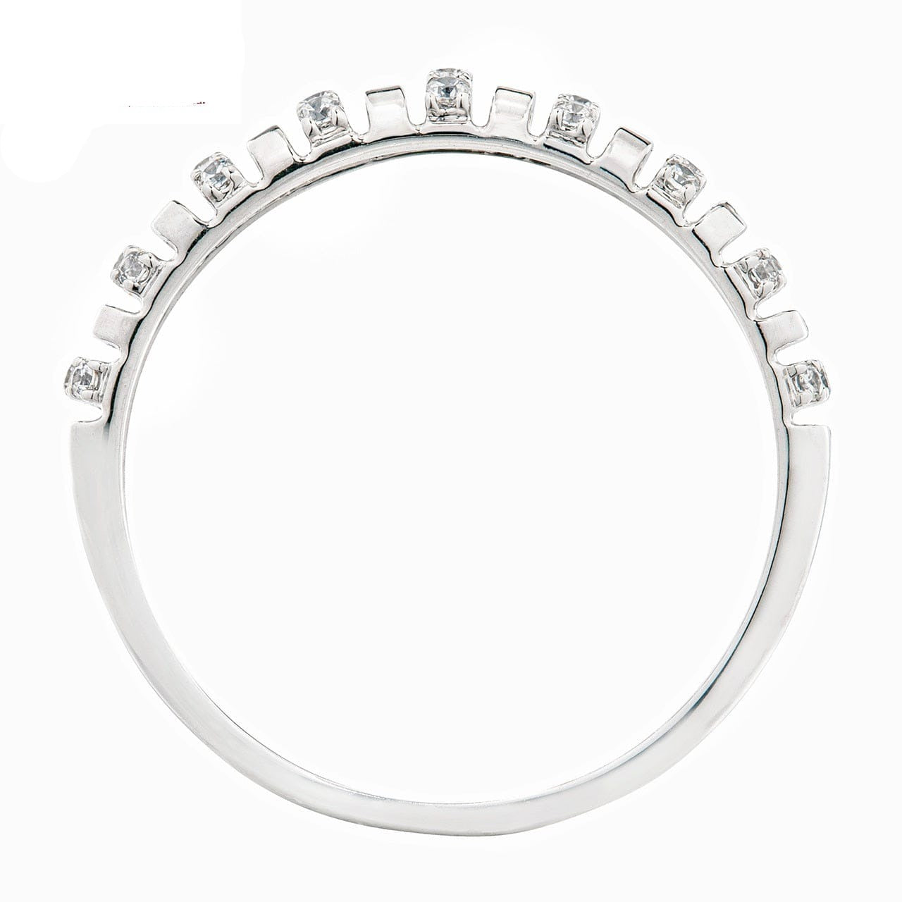 k Fine Jewellery Delicate 18K White Gold Diamond Anniversary Band Ring