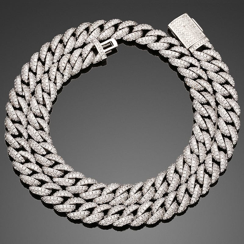 White gold iced hot sale out cuban chain