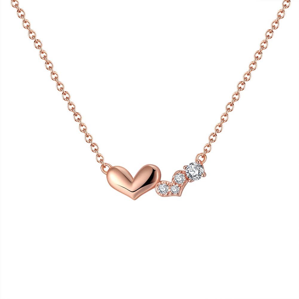 Rose Gold Over retailer 925 Silver Heart Necklace