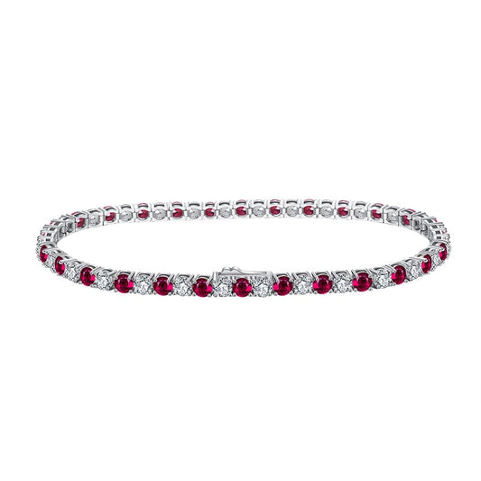 6.5inch(16.5cm) / SB138 3mmCZ 925 Sterling Silver -  Round Diamond  - Cubic Zirconia Bracelet