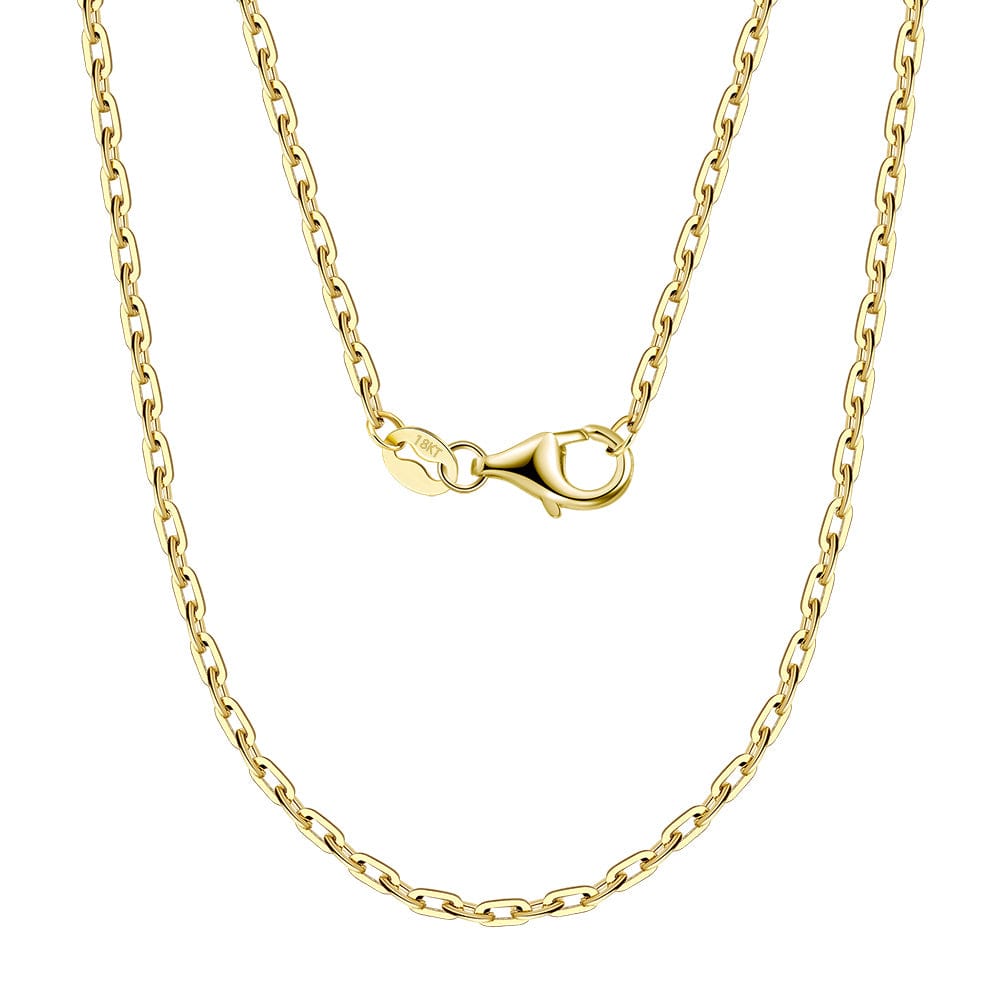 High Grade  Fashion - Real 18K Soild Paperclip Link Chain