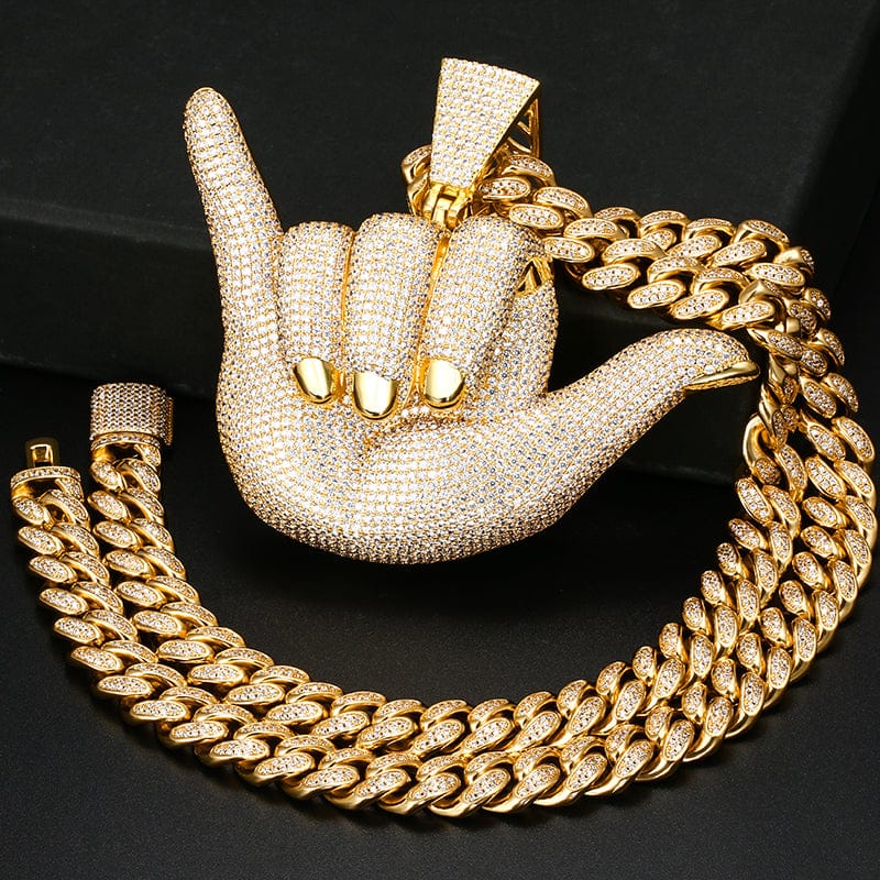 Iced out on sale chain pendants