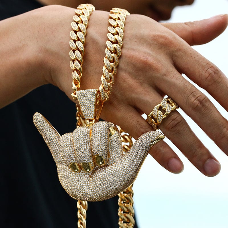 Iced out chains hot sale and pendants