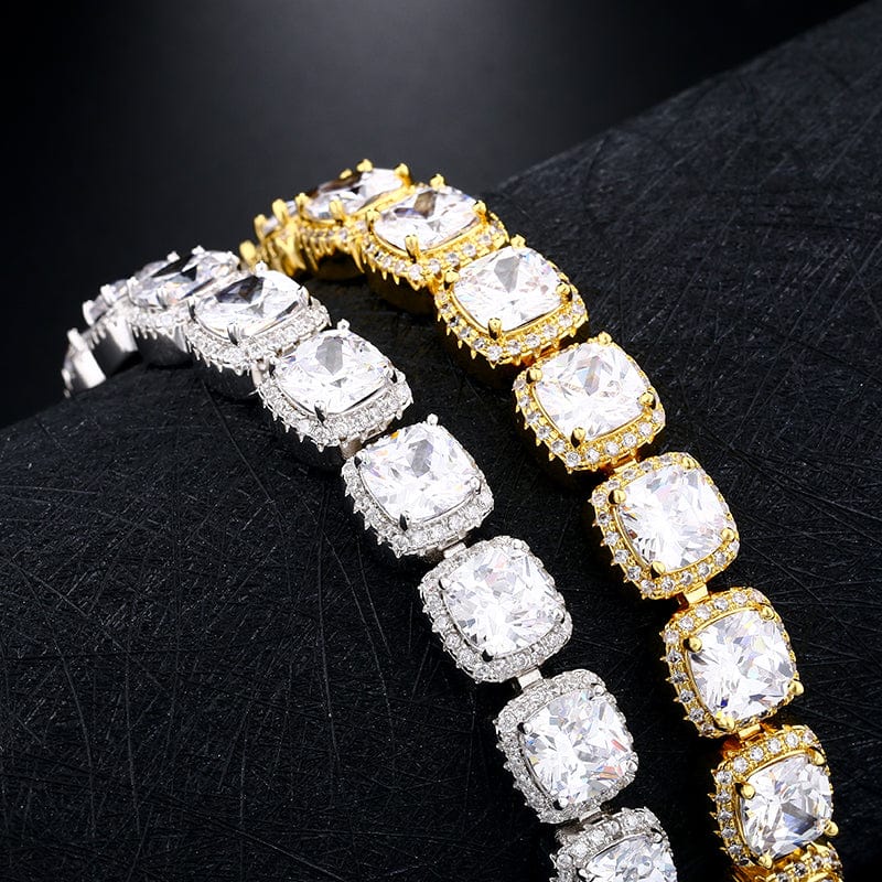 Rings 10mm Gold Plated Zircon Tennis Bracelet Iced Out Gemstone Bracelet