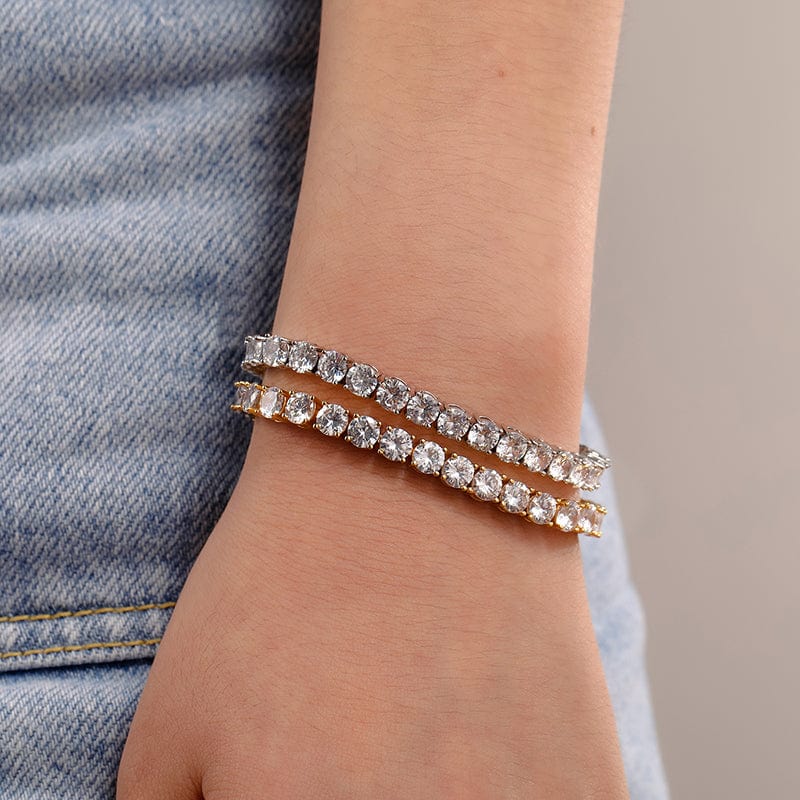 Exquisite Multishape Tennis Bracelet in Sterling Silver – shine of diamond