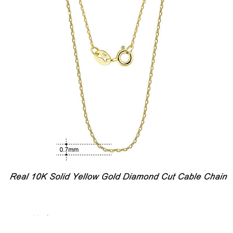 14K Solid Yellow Gold Diamond Cut Cable Chain 16 18 20 22 24 0.6