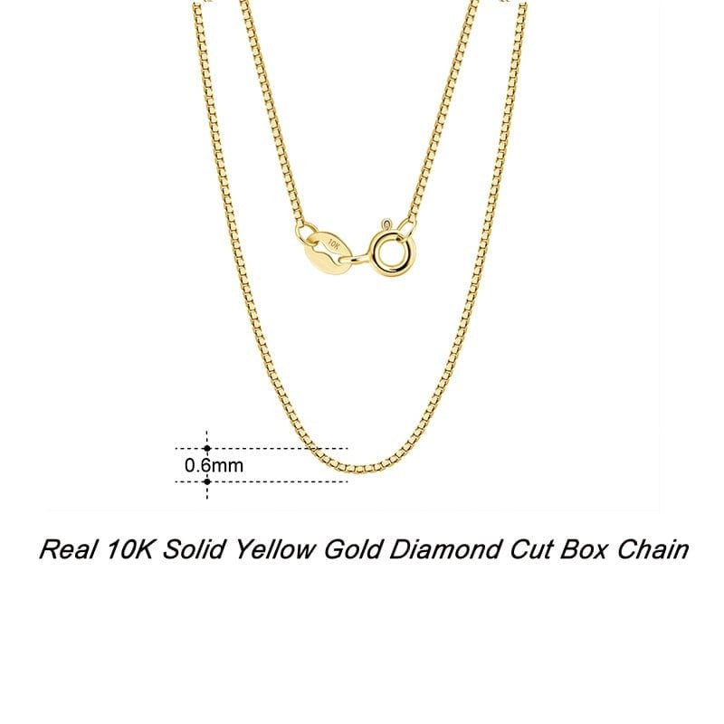 Latest 10K Solid Gold Chain - 0.6mm Diamond Cut Plain Box Chain