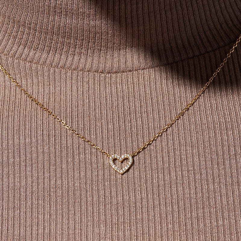 18inches / 14K Solid Gold Heart Design - 14K Solid Gold Necklace