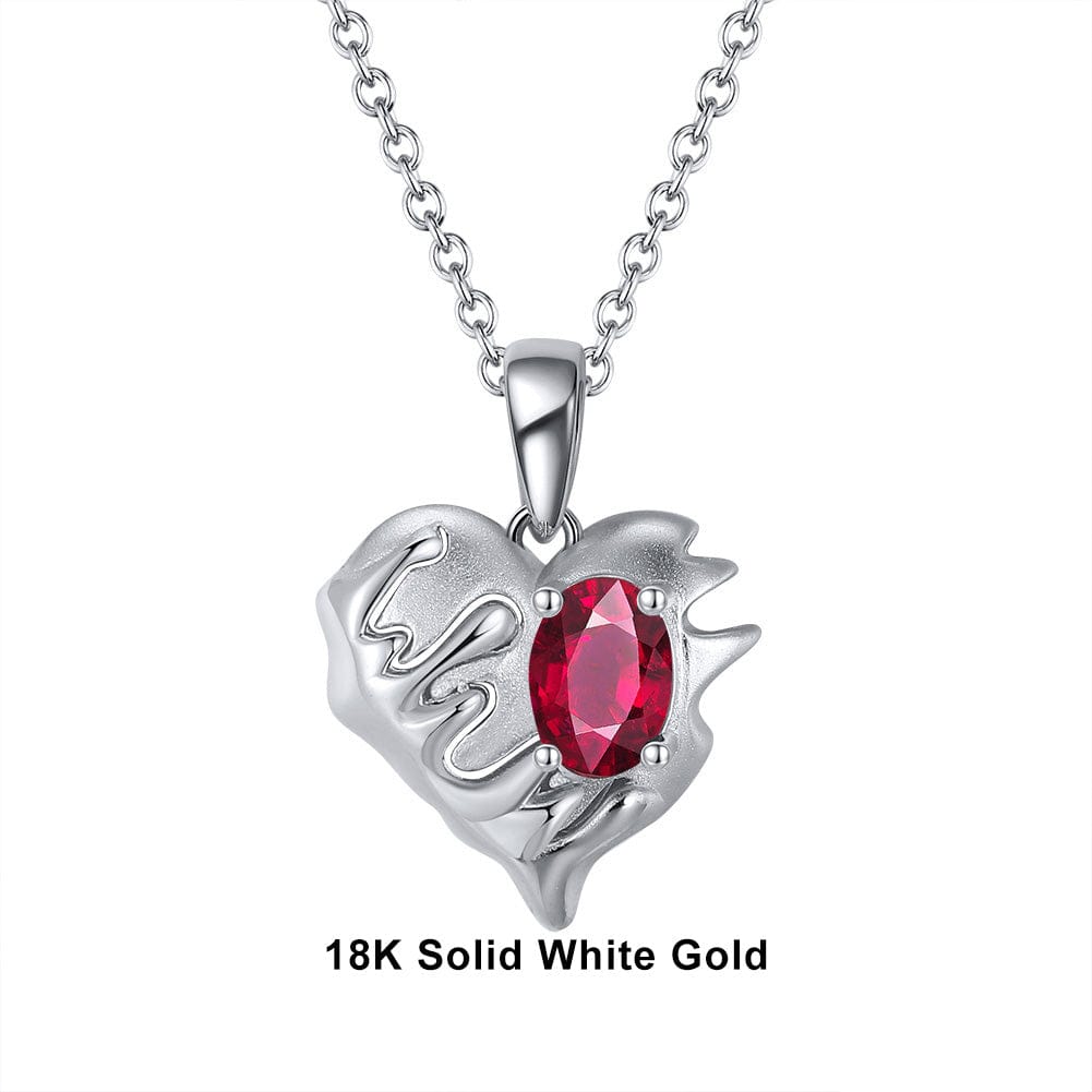 14K Gold Heart Shape Garnet Necklace 66748: buy online in NYC. Best price  at TRAXNYC.