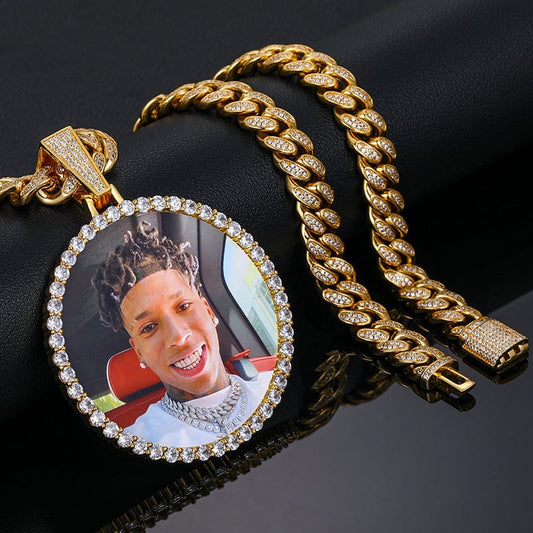 Custom 68mm Sublimation Rope Chain -12mm Iced Out Cuban Link Pendant