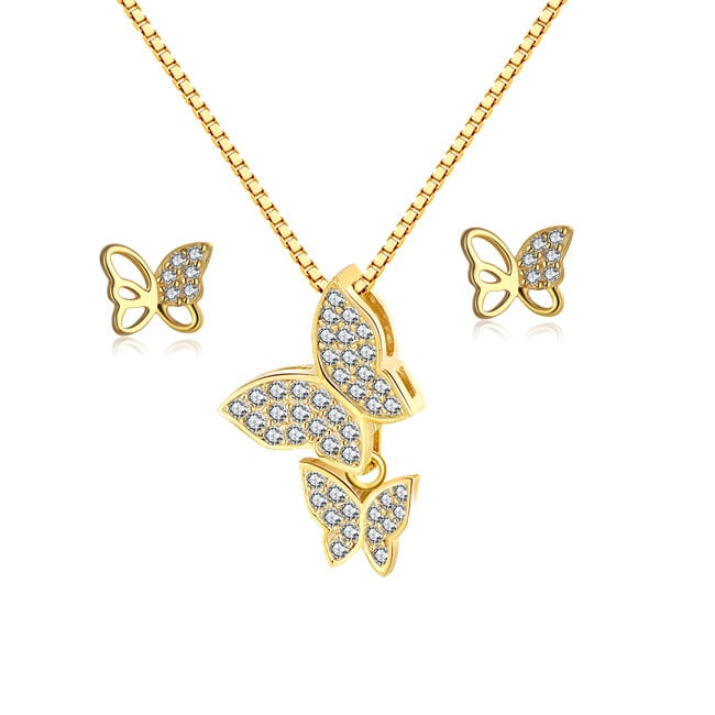 14k store yellow gold plated jewelry set