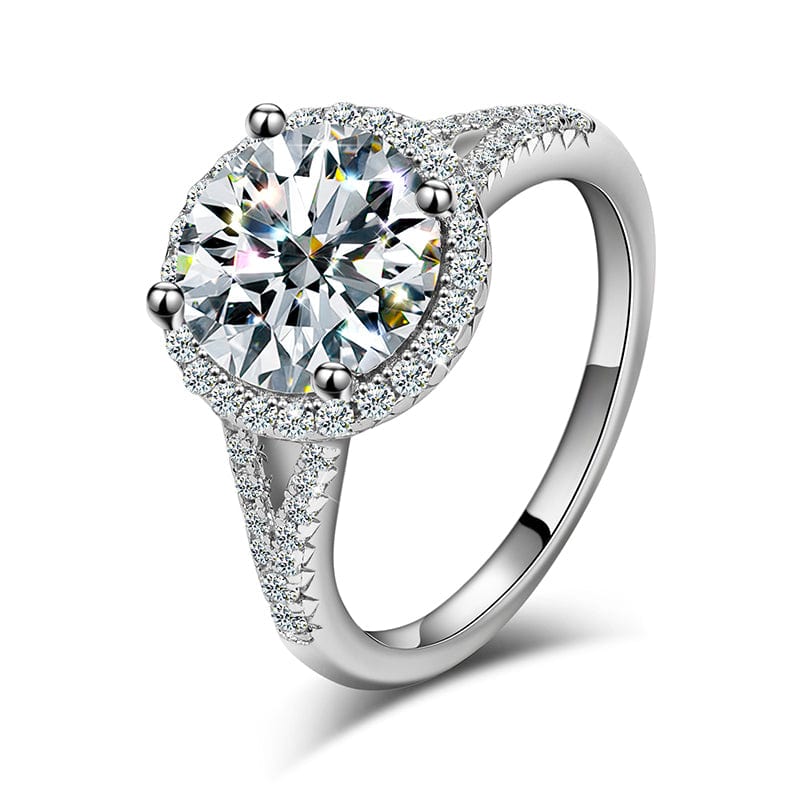 Sterling Silver Moissanite Diamond Engagement Ring Set - Shraddha Shree Gems