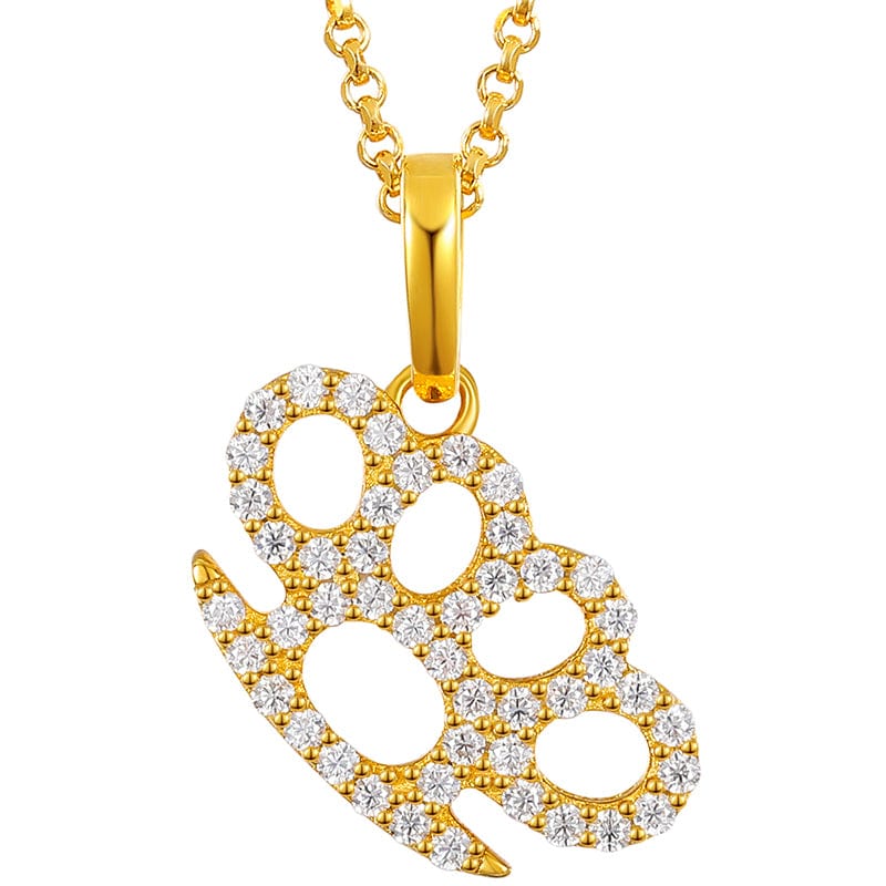 Gold Filled Solid Silver 925 Moissanite Diamond Pendant Charm Necklace