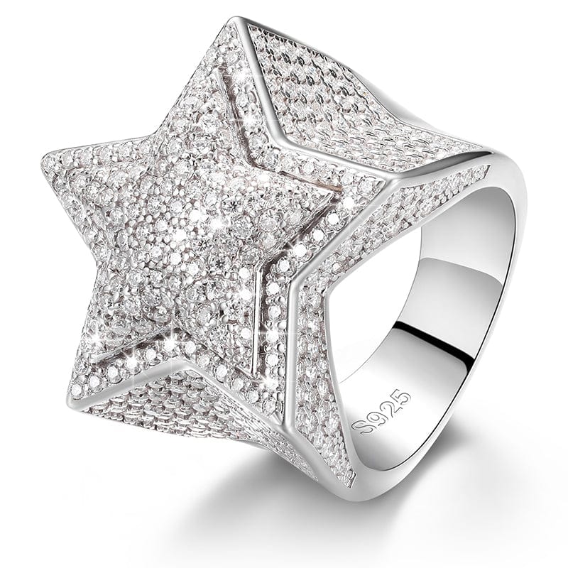 Iced Out VVS Moissanite Star Ring – peardedesign.com