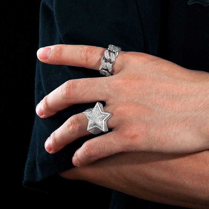 Mens rings iced on sale out