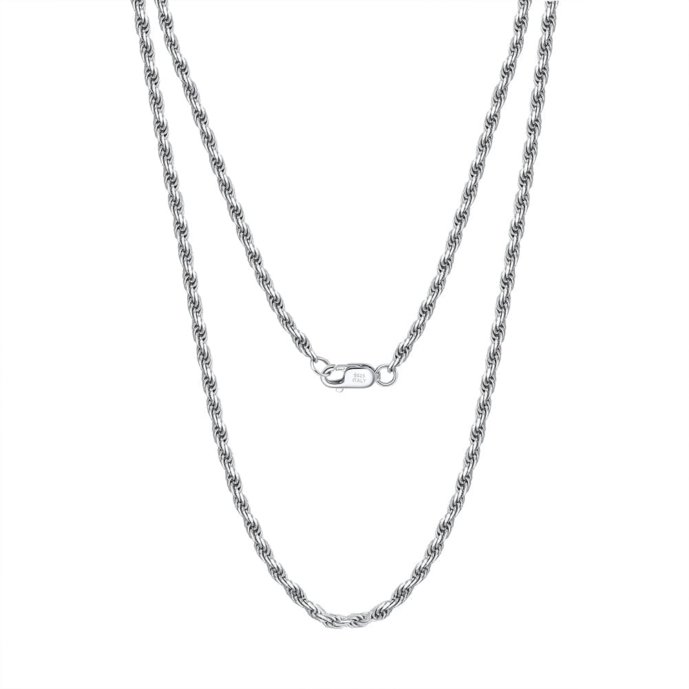 Hiphop Jewelry-925 Sterling Silver - 2.3mm Diamond Cut Chain