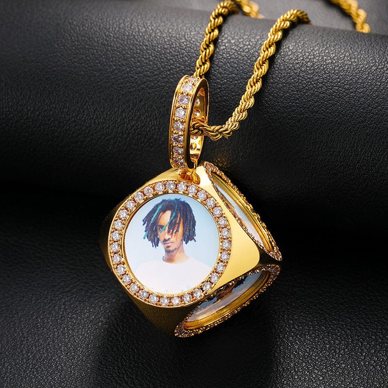 Gold Plated Rope Chain - Iced Out Sublimation Pendant White Gold by Pearde Design