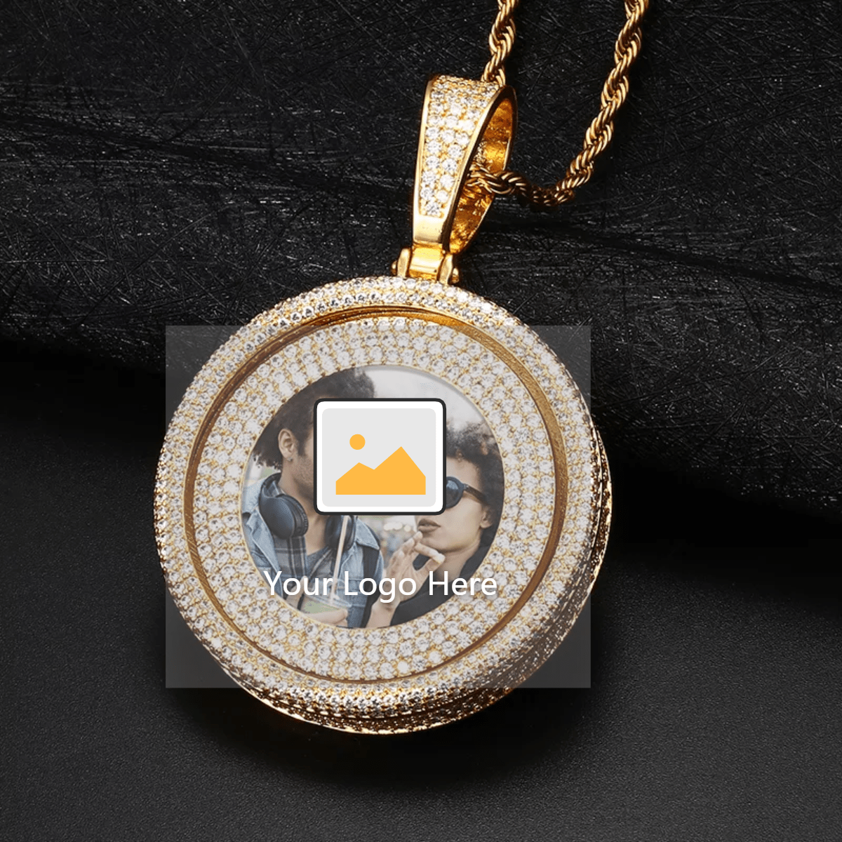 Custom Sublimation Pendant Rope Chain Rose Gold by Pearde Design