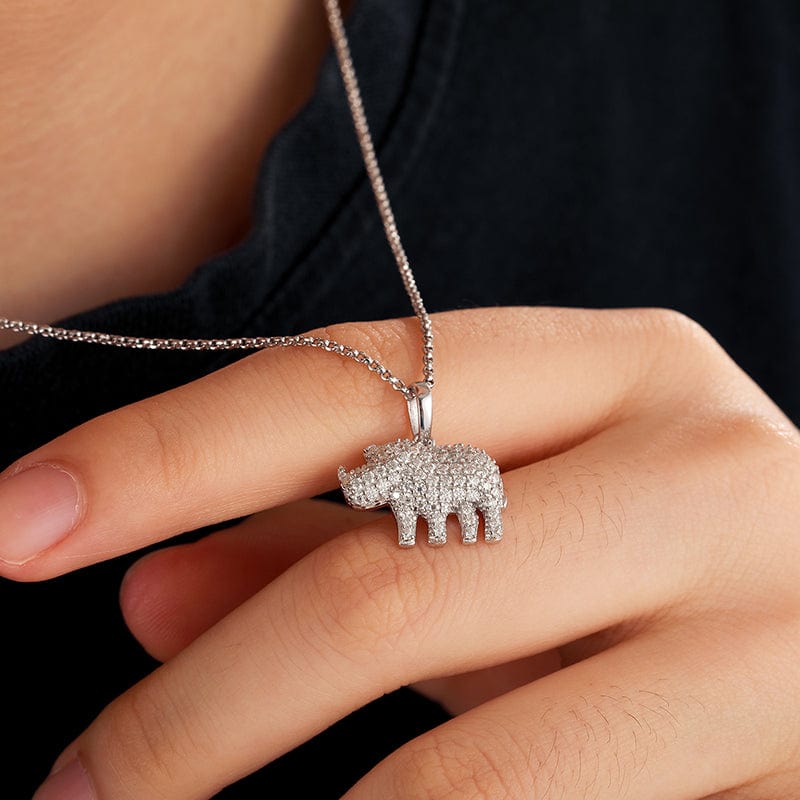 .925 Rhinoceros fashion Sterling Silver Jewelry Charm