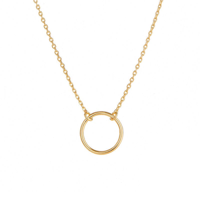 Necklaces 18inches / 14K Solid Gold 14 K solid gold Circle Necklace