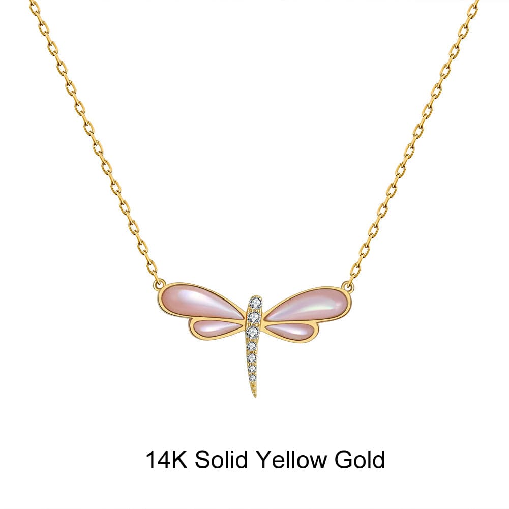 Solid high quality 14kt yellow gold pearl and diamond butterfly necklace