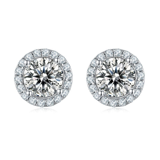 SME20 925 Sterling Silver  - 0.5 Carat  Moissatine Dimaond Stud Earrings