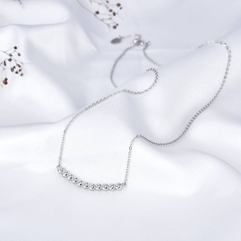 SS132 RINNTIN SS132 Sample Design Smile Bracelet Necklace 925 Sterling Silver Cubic Zircon Jewelry Sets for Women Men