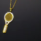 Tennis Racket Pendant- 925 Moissanite Diamond Charm Necklace